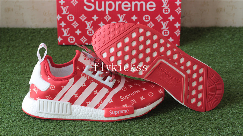 LVS X Supreme Adidas NMD XR1 Red Real Boost